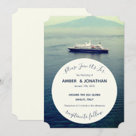 ボート地中海のテーマ結婚式招待状 招待状