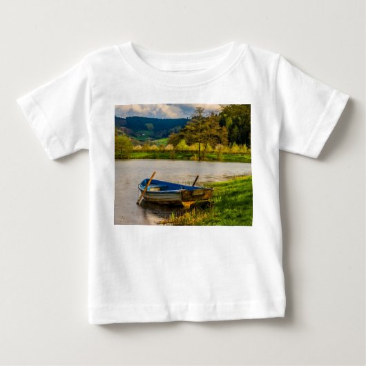 ボート平和海兵泳いでダイブデスティニーの運命 ベビーTシャツ (正面)