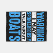 ボート愛好家の面白いボアについて突然話し出すかも フリースブランケット (正面(横))