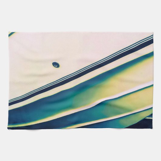 ボート抽象芸術インBlue Kitchen Towels キッチンタオル (横)