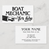 ボート整備士名刺 – カッコいいヴィンテージ 名刺 (正面/裏面)