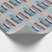 ボート波のボートで帆船おもしろいをボート ラッピングペーパー (角)