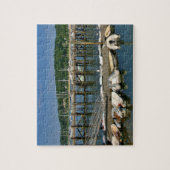 ボート波止場ズアットノースポートハーバーオンロングアイランドNY ジグソーパズル (縦)