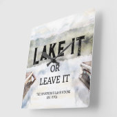 ボート波止場レイクイットア離れイット スクエア壁時計 (傾斜)