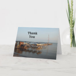 ボート波止場レイクミシガン サンキューカード