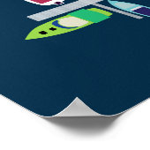 ボート波止場数々のオンネイビー ポスター (角)