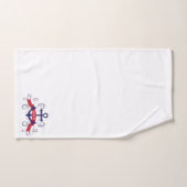 ボート渦巻形の航海のいかりモノグラム バスタオルセット (ハンドタオル)