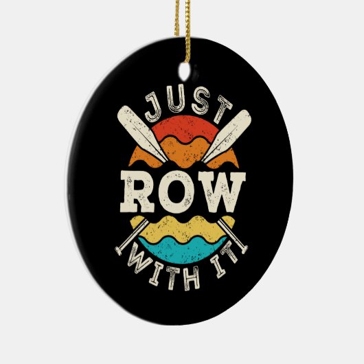 ボート漕ぎクルーおもしろいチームで一漕 セラミックオーナメント (右)