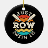 ボート漕ぎクルーおもしろいチームで一漕 セラミックオーナメント (裏面)