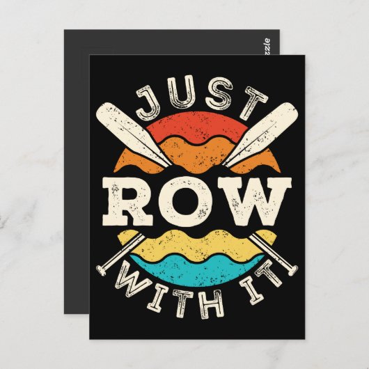 ボート漕ぎクルーおもしろいチームで一漕 ポストカード (正面/裏面)