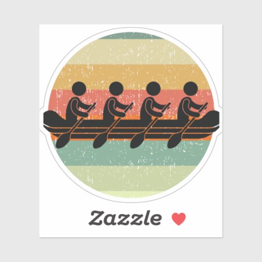 ボート漕ぎクルーを日没で掃引 シール (シート)