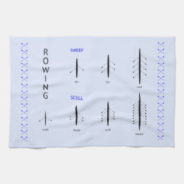 ボート漕ぎクルーボート型ブルースポーツ キッチンタオル