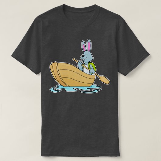 ボート漕ぎ付きウサギ Tシャツ (デザイン正面)