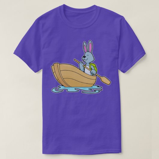 ボート漕ぎ付きウサギ Tシャツ (デザイン正面)