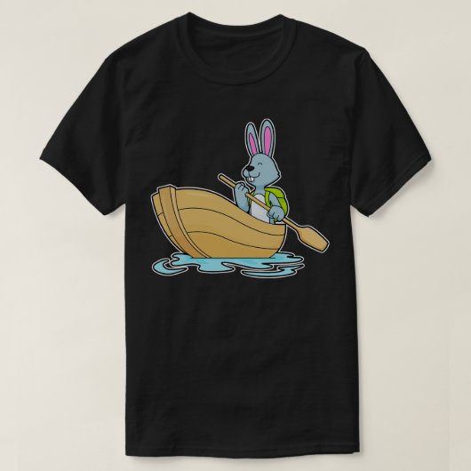 ボート漕ぎ付きウサギ Tシャツ (デザイン正面)