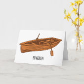 ボート漫画イラストレーション カード (黄色い花)