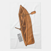 ボート漫画イラストレーション キッチンタオル (縦)