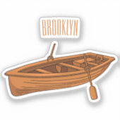 ボート漫画イラストレーション シール (正面)