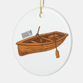 ボート漫画イラストレーション セラミックオーナメント (左)