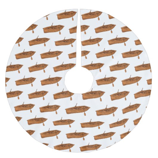 ボート漫画イラストレーション ブラッシュドポリエステルツリースカート (正面)