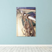 ボート甲板 キャンバスプリント (インサイチュ (ウッドフロア))