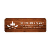 ボート素朴オーアーズツリーズウッドプリント差出人住所 ラベル (正面)