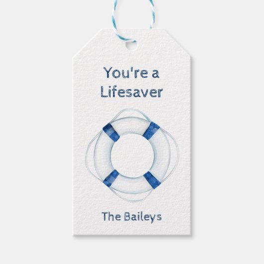 ボート素朴ライフブイ航海のギフトラベル ギフトタグ (正面)
