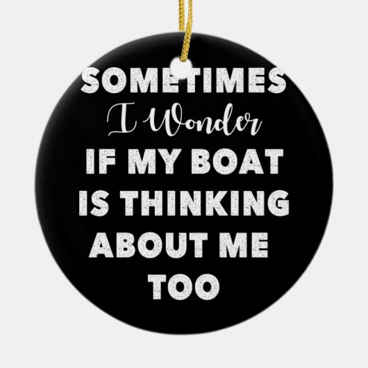 ボート考えるは私の周りにもデザインモーターボート セラミックオーナメント (正面)