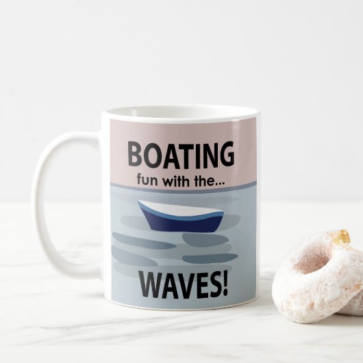 ボート航海おもしろいと波ボート コーヒーマグカップ (ドーナツ)