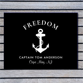 ボート航海のいかりキャプテンブラック ドアマット