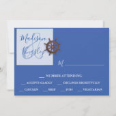 ボート航海のいかりセーリング結婚ズRSVP 招待状 (裏面)