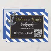 ボート航海のいかりセーリング結婚ズRSVP 招待状 (正面/裏面)