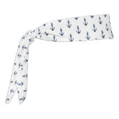 ボート航海のいかりネイビー青と白のプリント タイヘッドバンド (回転270)