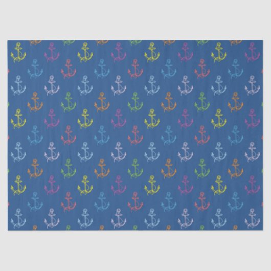 ボート航海のいかりパターンイラストレーション 薄葉紙 (正面)