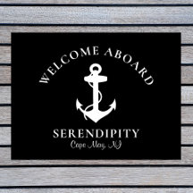 ボート航海のいかりブラックカスタム歓迎ボード