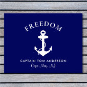 ボート航海のいかりブルーキャプテンファミリーモノグラム ドアマット