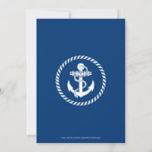 ボート航海のいかりロープバースデーパーティー 招待状 (裏面)