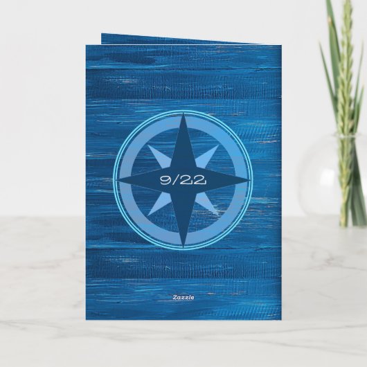 ボート航海のいかり及びシーホースハッピーバースデー カード (裏面)