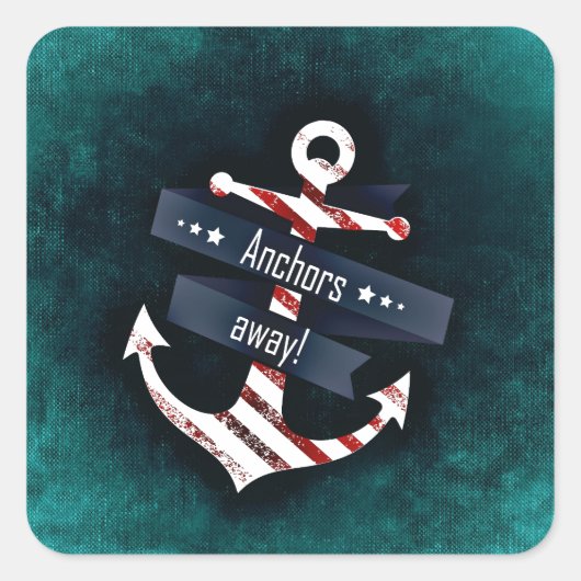 ボート航海のいかり スクエアシール (正面)