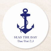 ボート航海のいかり ラウンドペーパーコースター (正面)