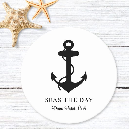 ボート航海のいかり ラウンドペーパーコースター