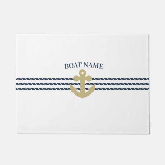 ボート航海のいかり、ロープ ドアマット (正面)