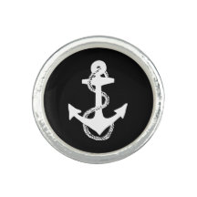 ボート航海のいかり+ロープ |