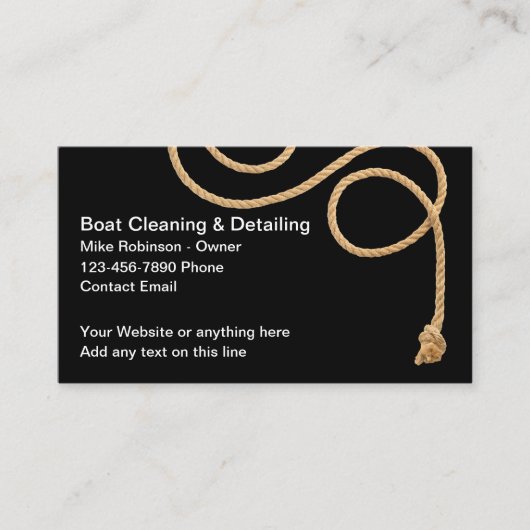 ボート航海のの清掃と名刺の詳細 名刺 (正面)