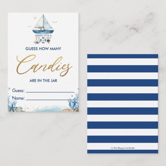 ボート航海のはJarゲームでキャンディーの数を推測 エンクロージャーカード (正面/裏面)