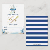 ボート航海のはJarゲームカード内の魚の数を推測 エンクロージャーカード (正面/裏面)