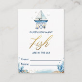 ボート航海のはJarゲームカード内の魚の数を推測 エンクロージャーカード (正面)