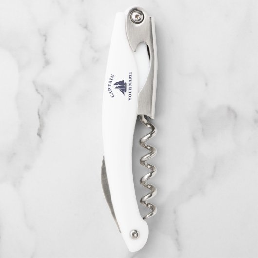 ボート航海のキャプテンパーソナライズされたボトルオープナー ソムリエナイフ (裏面)