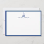 ボート航海のネイビーカスタムノートカード ノートカード (正面)