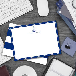 ボート航海のネイビーカスタムノートカード ノートカード